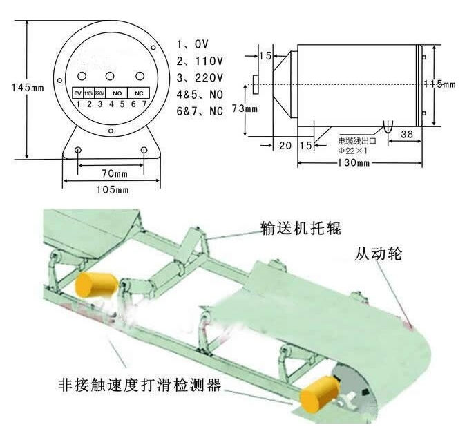 非接触式打滑开关安装示意图